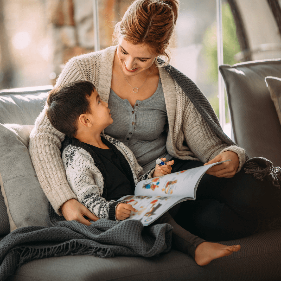 Mother reading with her child 